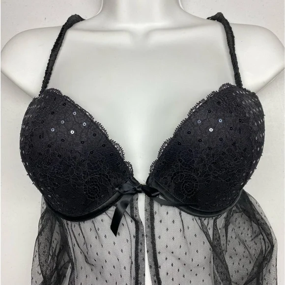 VS BLK Sexy Little Things Nightgown, 36D. *P1060 - Picture 7 of 9